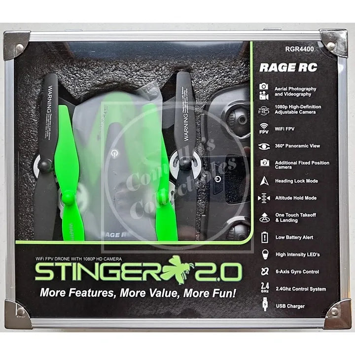 Rage RC Stinger 2.0 Ready To Fly WiFi FPV Drone w/ 1080p HD Camera RGR4400