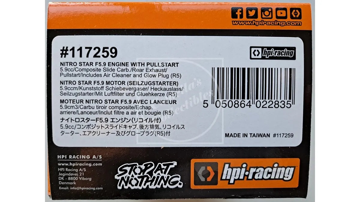 HPI Nitro Star F5.9 Engine Slide Carb w/ Pull Start Air Cleaner Plug (R5) 117259