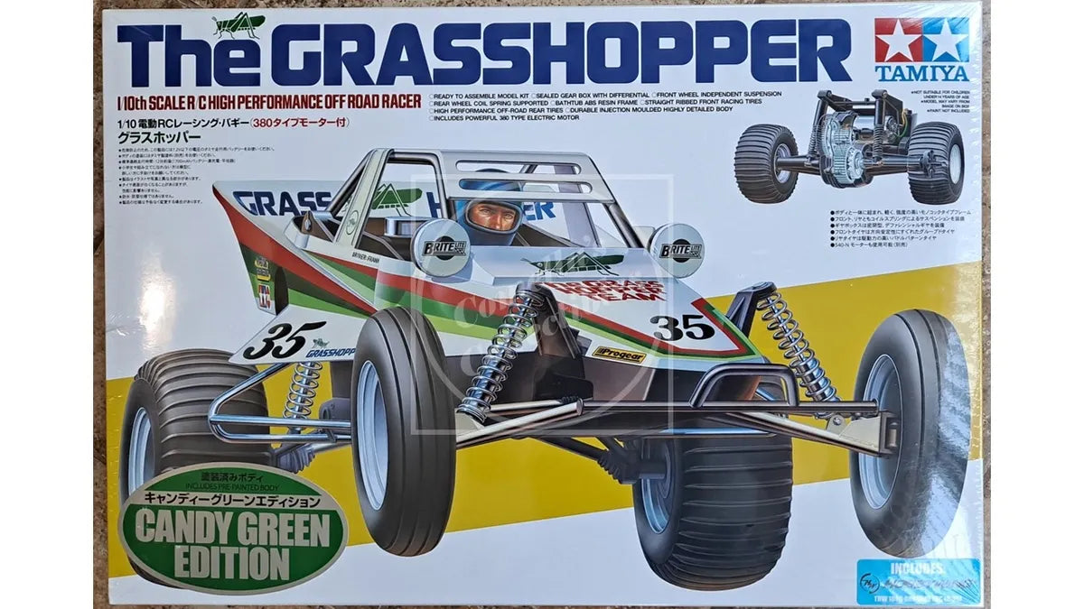 Tamiya 1/10 Candy Green Grasshopper 2WD Buggy Kit w/ Motor & ESC #47348-60A