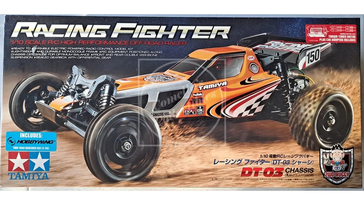 Tamiya 1/10 Racing Fighter Buggy 2WD Kit w/ motor & ESC DT-03 Chassis #58628-60A