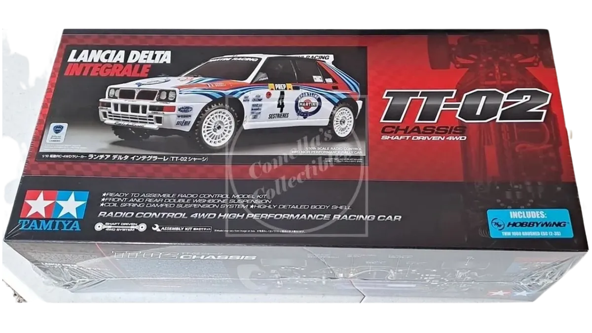 Tamiya 1/10 Lancia Delta Integrale 4WD Kit TT-02 Chassis Motor & ESC #58570-60A