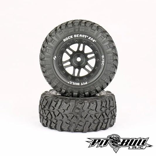 Pit Bull RC Rock Beast 1/10 Truck Tires/Wheels (Black), 12mm Hex (1 pair)