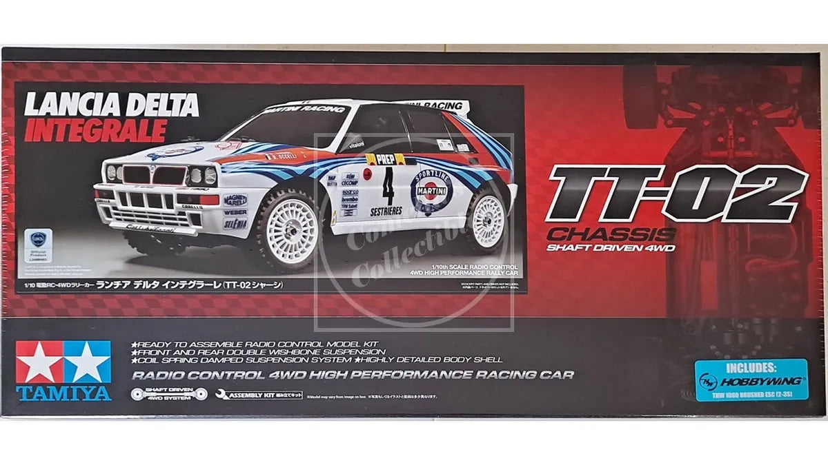 Tamiya 1/10 Lancia Delta Integrale 4WD Kit TT-02 Chassis Motor & ESC #58570-60A