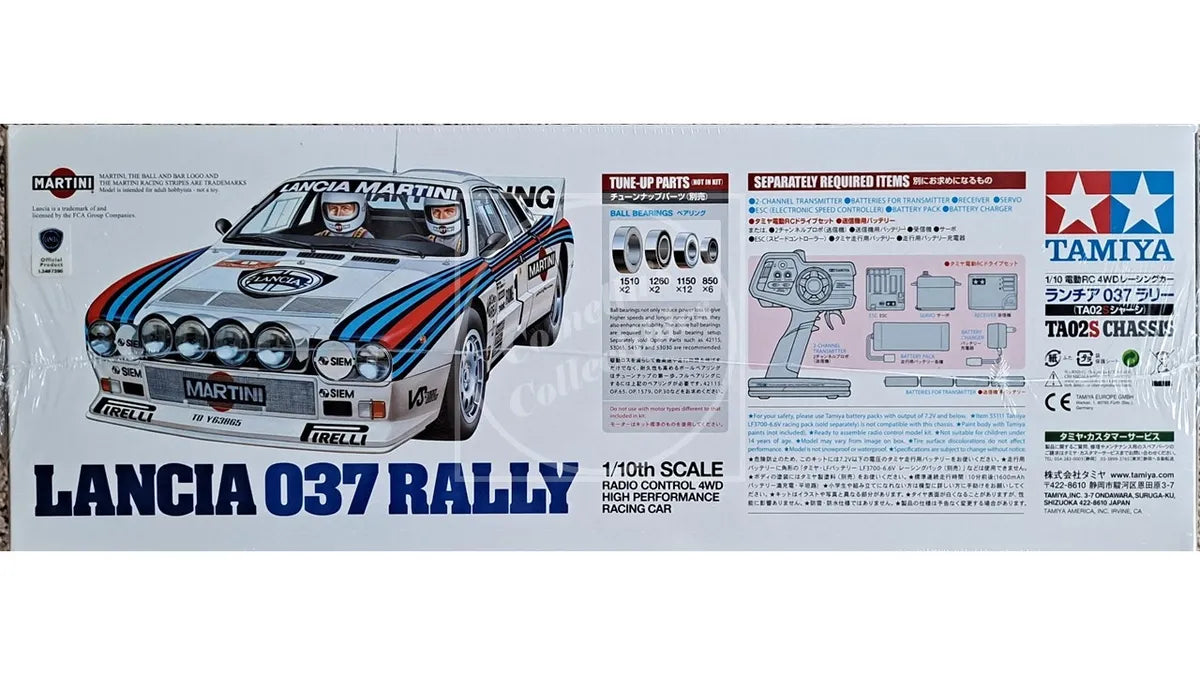 Tamiya RC 1/10 Lancia 037 Rally 4WD Kit TA02S Chassis w/ Motor & ESC #58654-60A