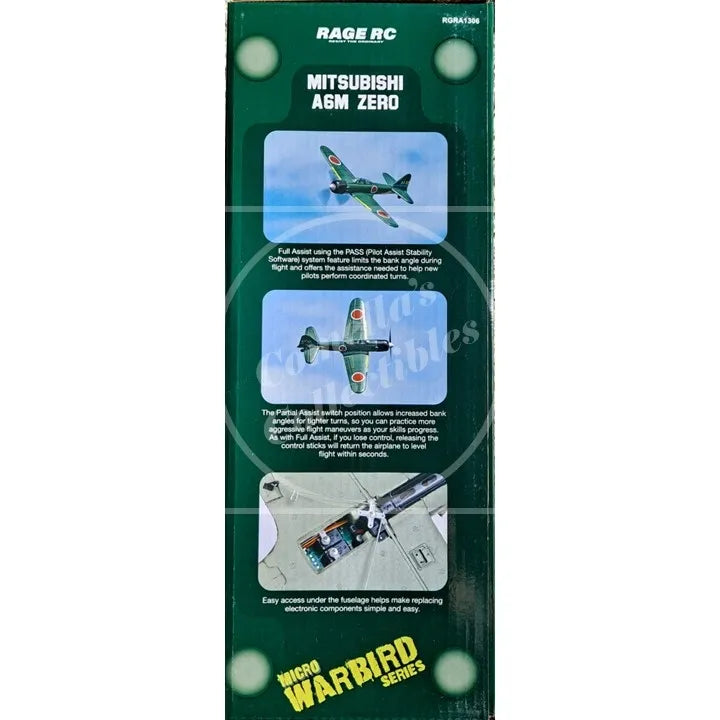 Rage RC Mitsubishi A6M Zero Micro RTF Airplane w/ Pilot Assist PASS RGRA1306