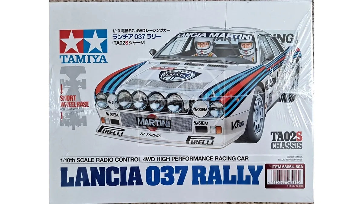 Tamiya RC 1/10 Lancia 037 Rally 4WD Kit TA02S Chassis w/ Motor & ESC #58654-60A