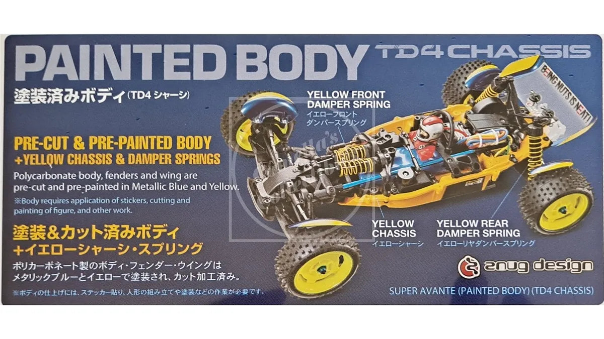 Tamiya RC Pre-Painted Super Avante 1/10 4WD Buggy Kit with TD4 Chassis #47481