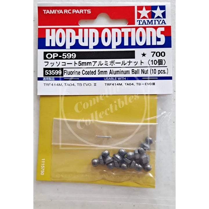 Tamiya Hop-Up Options Fluorine Coated 5mm Aluminum Ball Nut 10 pcs OP-599 53599