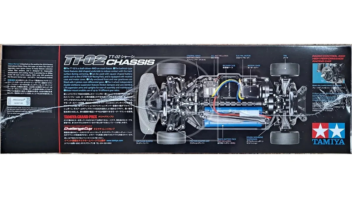 Tamiya 1/10 McLaren Senna 4WD Kit w/ Motor ESC TT-02 Chassis #58711-60A