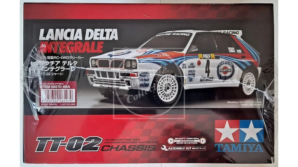 Tamiya 1/10 Lancia Delta Integrale 4WD Kit TT-02 Chassis Motor & ESC #58570-60A