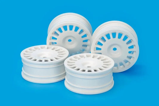 Tamiya Hop-Up Med-Narrow Rally Dish Wheels (24mm Wide Offset 0) White 4pcs 54851