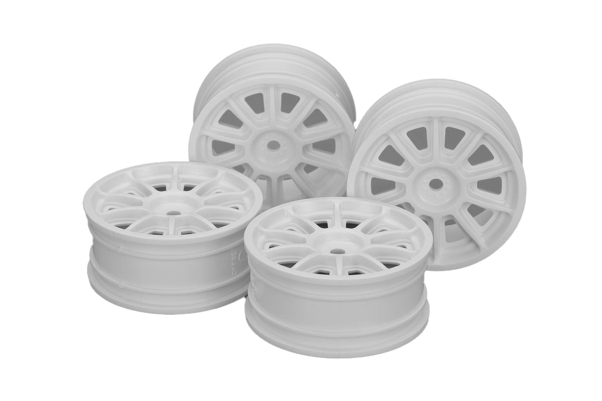 Tamiya Hop-Up TH White 10-Spoke Wheels (Offset 0, 24mm width) (4 pcs) 22067