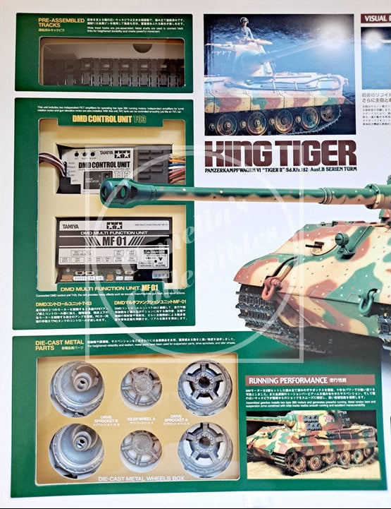Tamiya RC 1:16 King Tiger Production Turret Full Option Tank Kit #56018